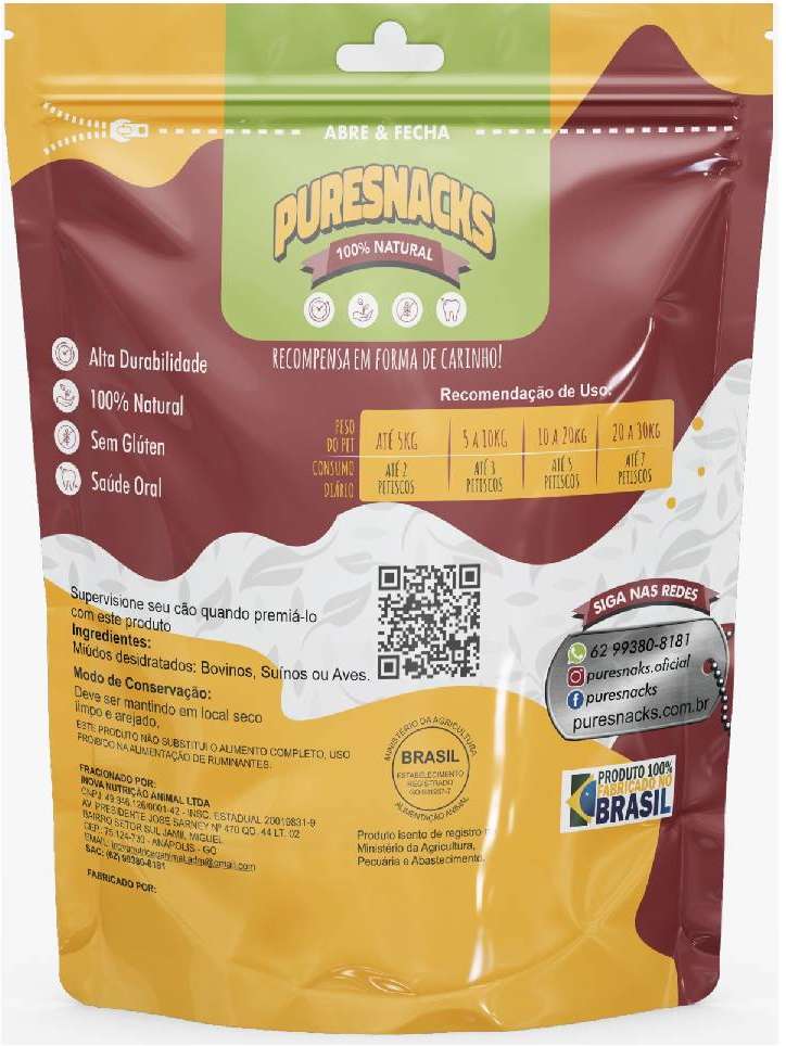 Petisco PureSnacks Trança Esôfago Suíno para Cães - 4 Unidades