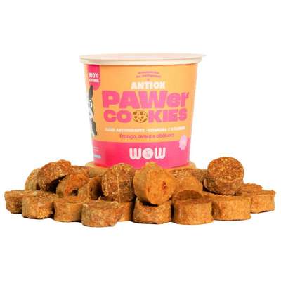 Cookies WOW Pet Food Pawer Antiox Sabor Frango, Aveia e Abóbora
