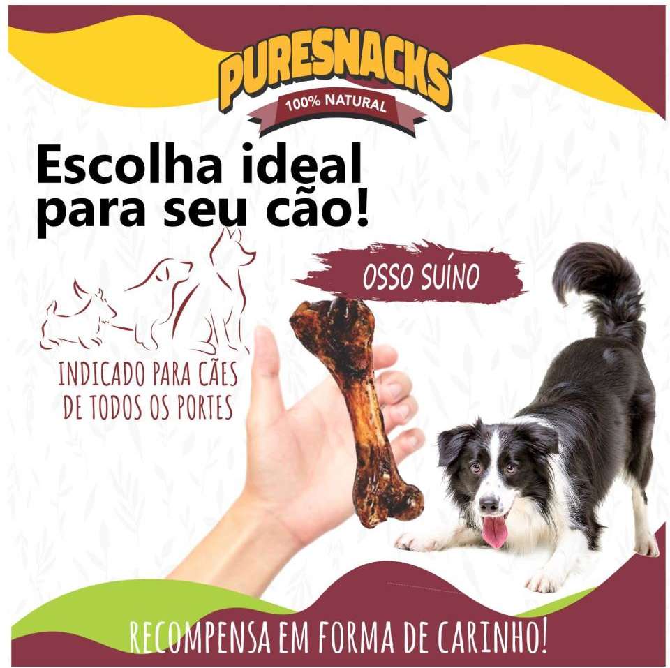 Snacks Mastigáveis PureSnacks Osso Suíno - 1 Unidade