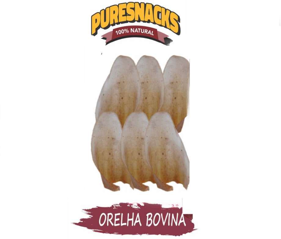 Snack Mastigáveis PureSnacks Orelha Bovina - 6 Unidades
