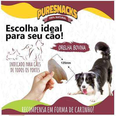 Snack Mastigáveis PureSnacks Orelha Bovina