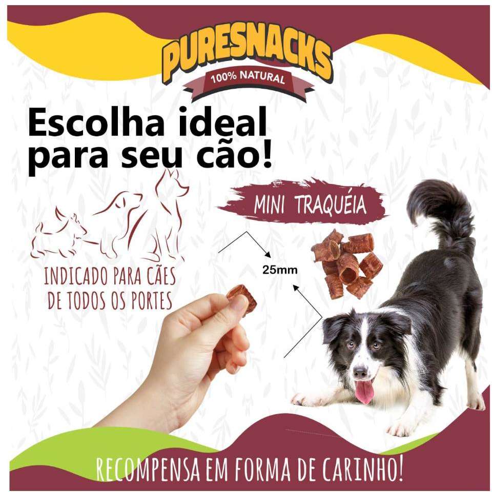 Snack Mastigáveis PureSnacks Mini Traqueia - 12 Unidades
