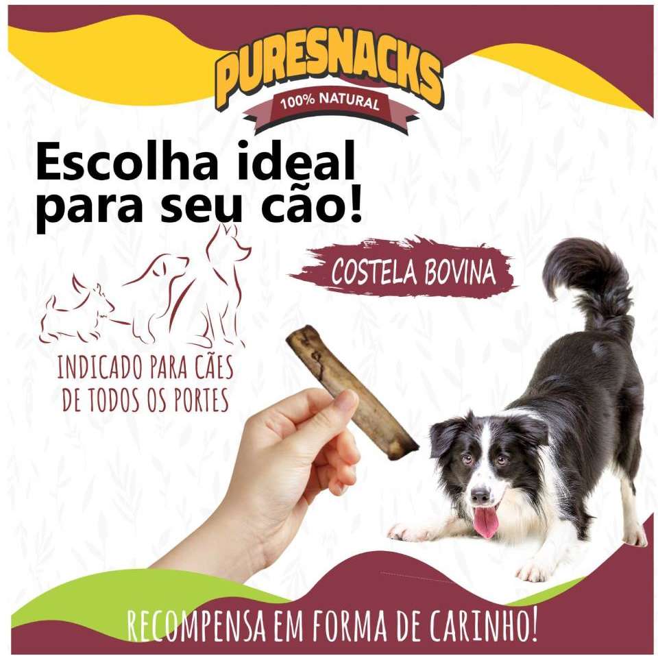Snack Mastigáveis PureSnacks Costela Bovina - 1 Unidade