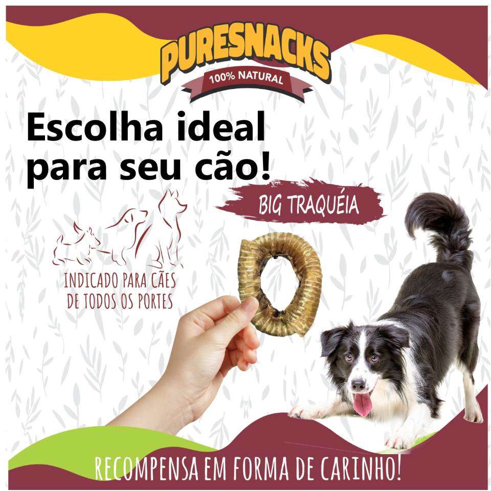 Snack Mastigáveis PureSnacks Big Traqueia Bovina - 1 Unidade