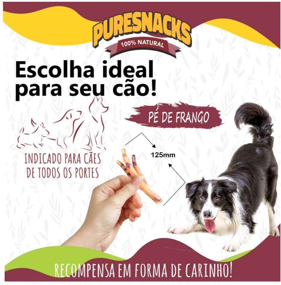 Snacks Mastigáveis PureSnacks Pé de Galinha - 3 Unidades