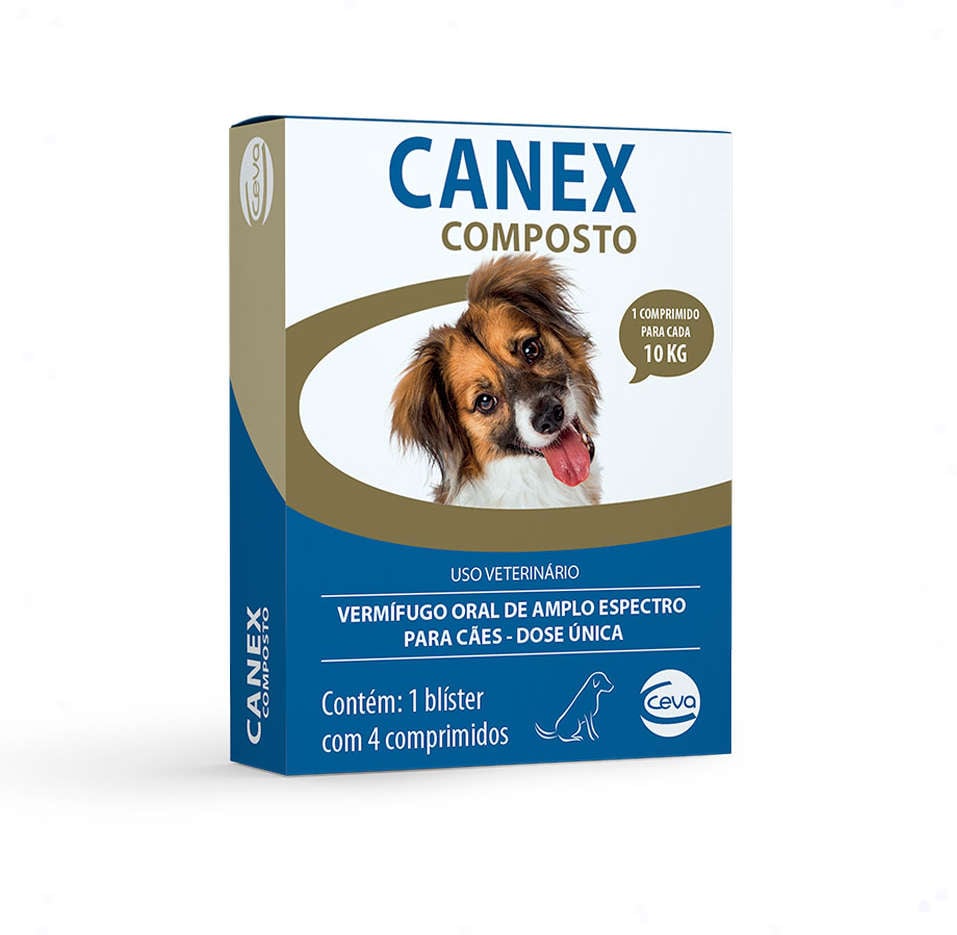 Vermifugo Ceva Canex Composto para Cães - 4 Comprimidos