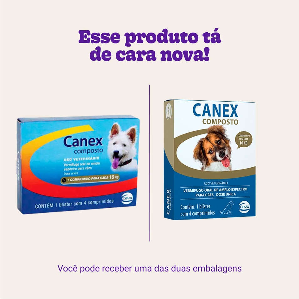 Vermifugo Ceva Canex Composto para Cães - 4 Comprimidos