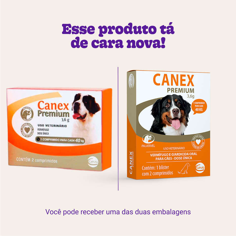 Vermifugo Ceva Canex Premium 3,6 g para Cães até 40Kg - 2 Comprimidos