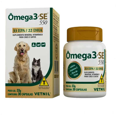Suplemento Vitamínico Vetnil Omega 3 + SE 550 para Cães e Gatos”