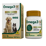 Suplemento Vitamínico Vetnil Omega 3 + SE 550 para Cães e Gatos - 30 Cápsulas