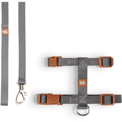 Conjunto Peitoral H Toh de Gato U Grafite-Caqui