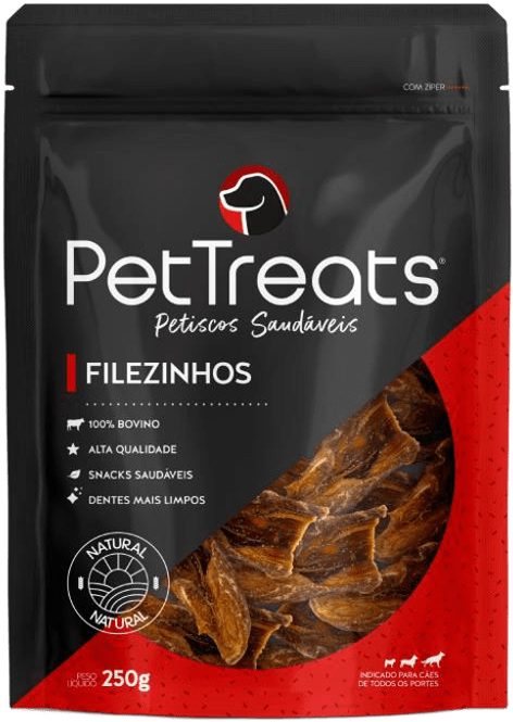 Petisco Saudáveis PetTreats para Cães Filezinhos - 250 g