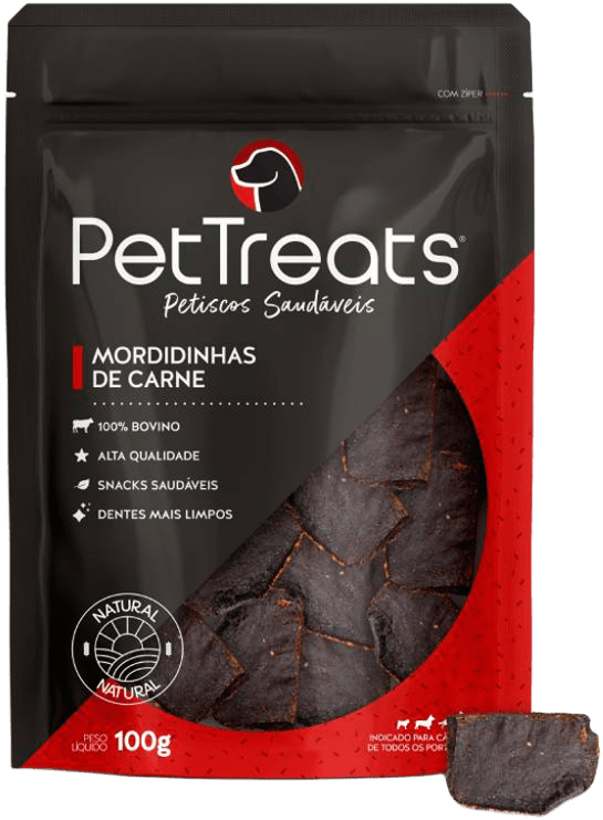 Petisco PetTreats para Cães Mordidinhas de Carne - 100 g