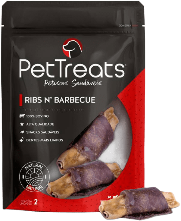 Petisco PetTreats para Cães Ribs N' Barbecue - 2 Unidades