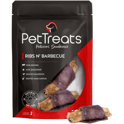 Petisco PetTreats para Cães Ribs N' Barbecue