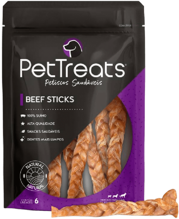 Petisco PetTreats para Cães Beef Stick - 6 Unidades