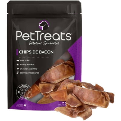 Petisco PetTreats para Cães Chips de Bacon