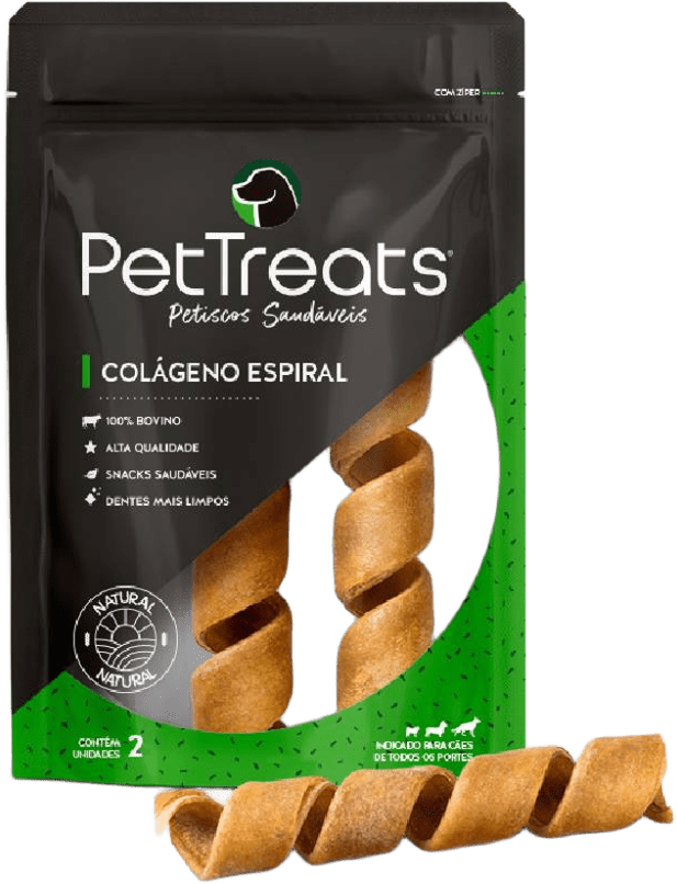 Petisco PetTreats para Cães Colágeno Espiral - 2 Unidades