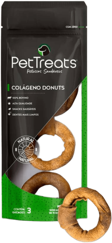 Petisco PetTreats para Cães Colágeno Donuts - 3 Unidades