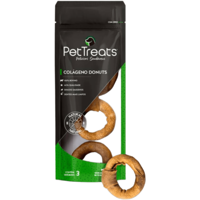 Petisco PetTreats para Cães Colágeno Donuts