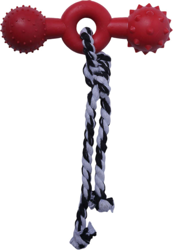 Brinquedo Duratoys Halteres Massageador com Corda Vermelho - Tam. M