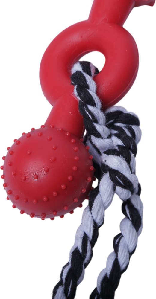 Brinquedo Duratoys Halteres Massageador com Corda Vermelho - Tam. M