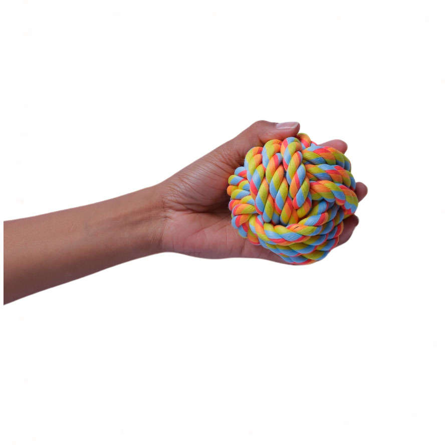 Brinquedo Bola de Corda Colorida para Cães - Tam. G