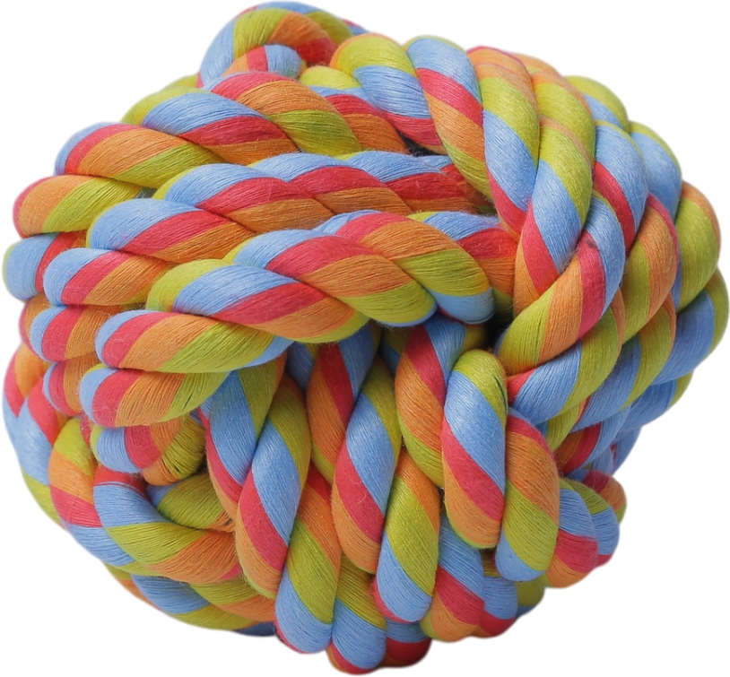 Brinquedo Bola de Corda Colorida para Cães - Tam. G