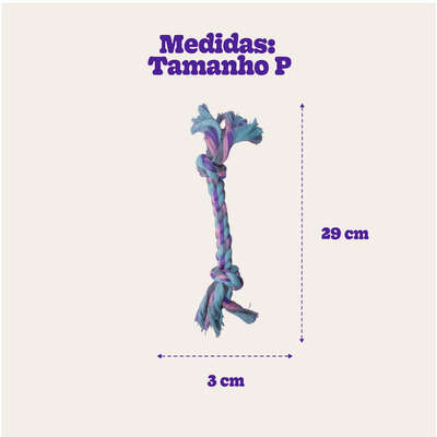 Brinquedo Mordedor Corda Dental Bone Azul e Rosa para Cães