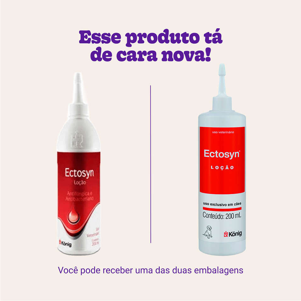 Loção König Ectosyn Fungicida e Sarnicida para Cães - 200 mL