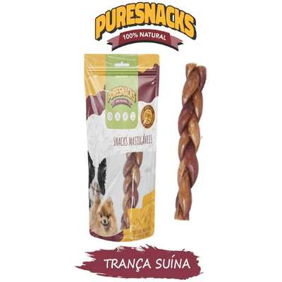 Petisco PureSnacks Trança Esôfago Suíno para Cães