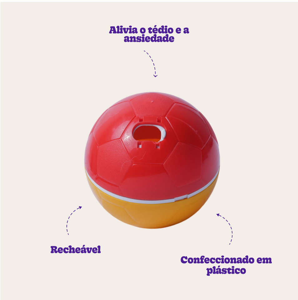 Brinquedo Amicus Crazy Ball Vermelho e Amarelo para Cães e Gatos - Tam. P