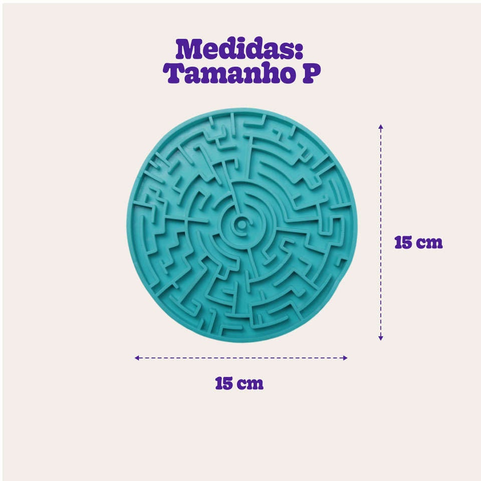 Brinquedo e Comedouro Interativo Labirinto Verde Água - Tam. P