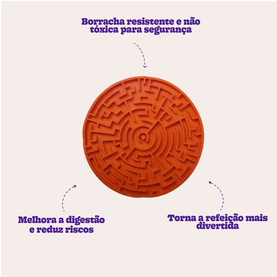 Comedouro Interativo Labirinto Laranja - Tam. P