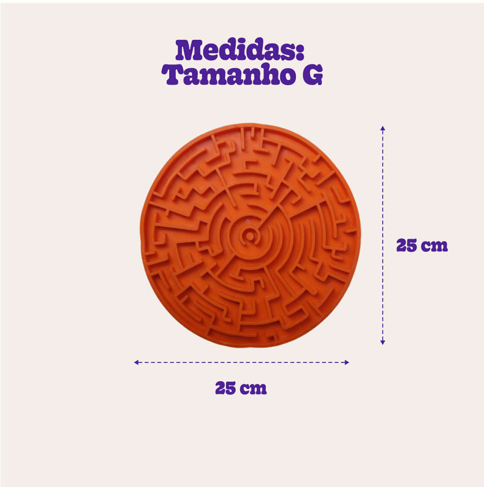 Comedouro Interativo Labirinto Laranja - Tam. G