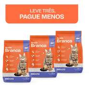 Areia Sanitária Branca Meau Grãos Minerais para Gatos - 5,4Kg (3 unidades de 1,8kg)
