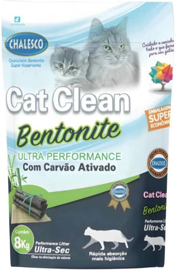Areia Bentonita Chalesco Super Premium Carvão Ativado - 8Kg