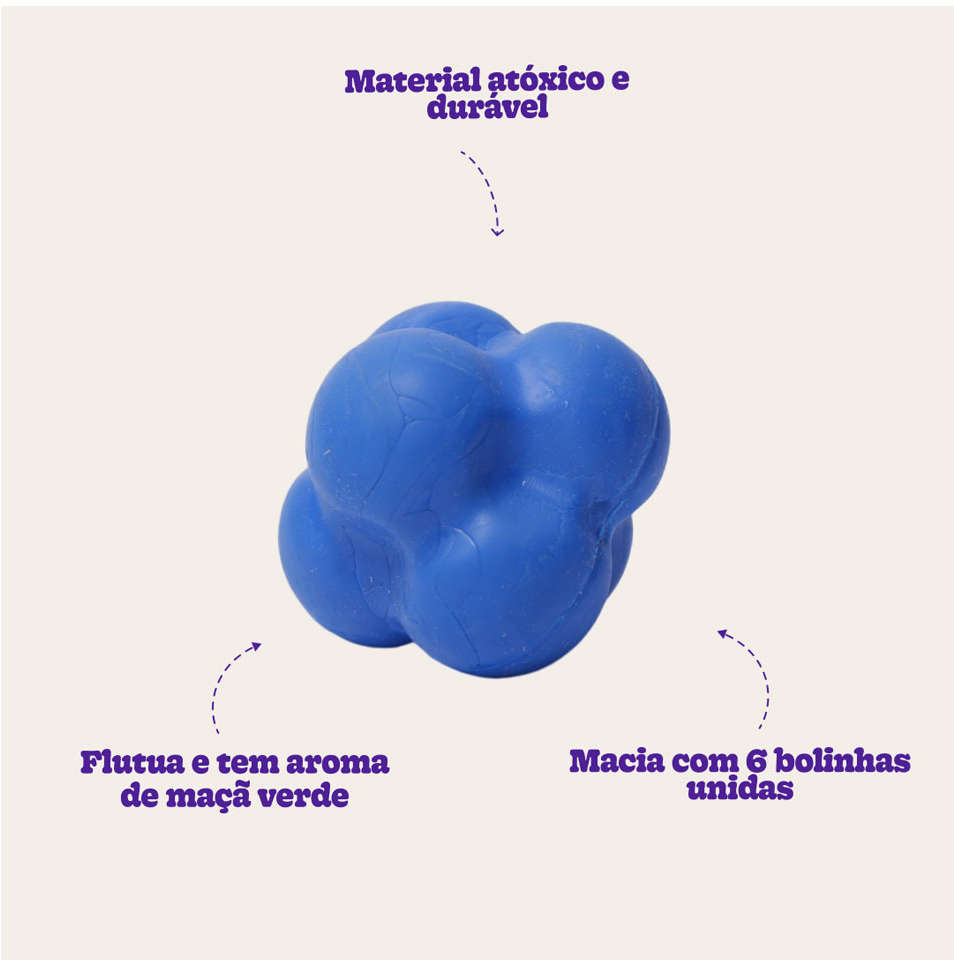 Brinquedo Bola Maciça Átomo 6 em 1 Azul para Cães - Tam. G
