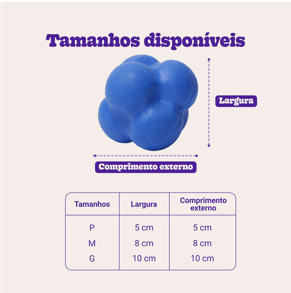 Brinquedo Bola Maciça Átomo 6 em 1 Azul para Cães - Tam. G