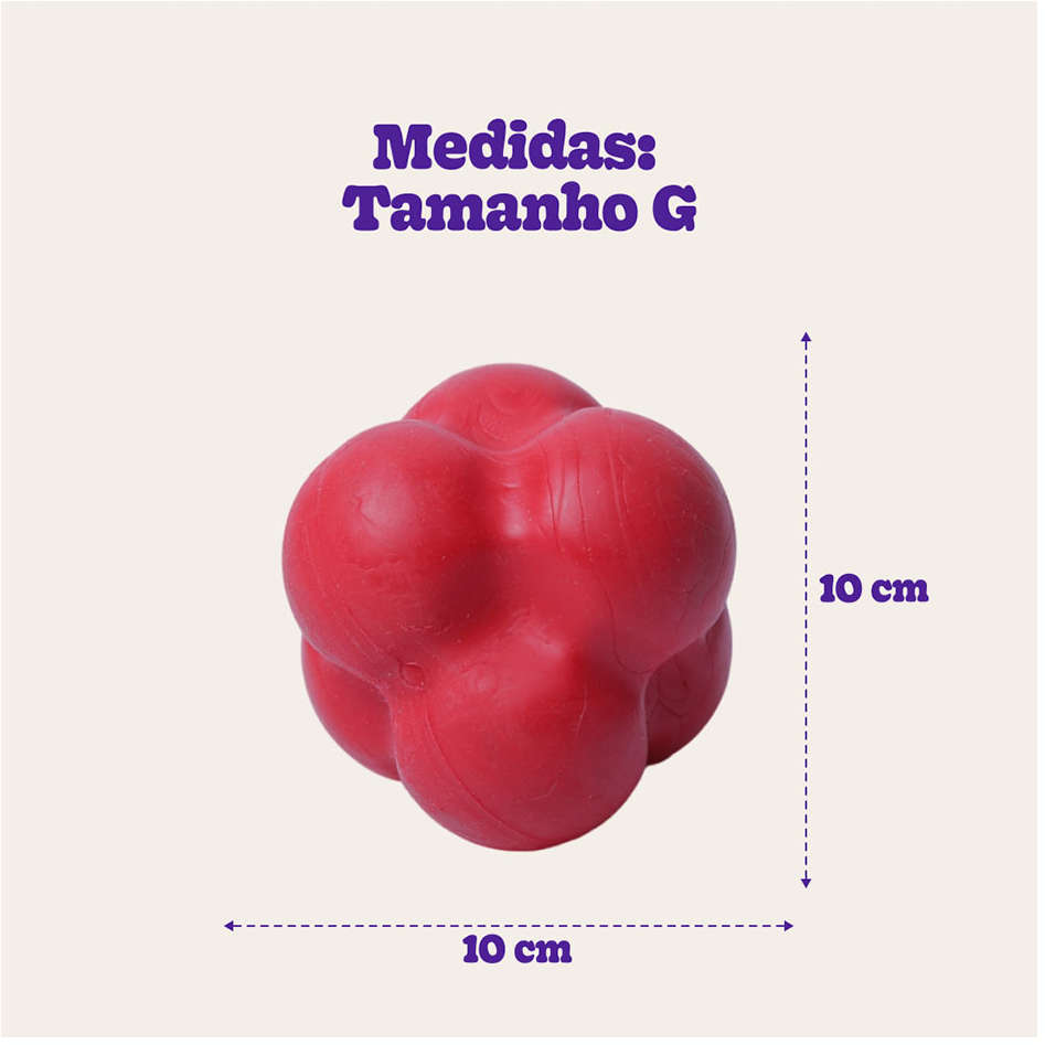 Brinquedo Bola Maciça Átomo 6 em 1 Vermelho para Cães - Tam. G