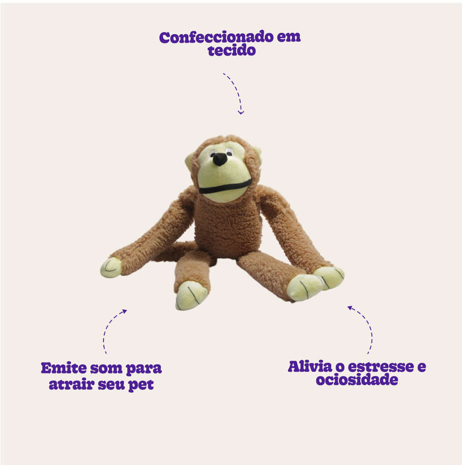 Brinquedo Kroco Pelúcia Macaco - Tam. Único