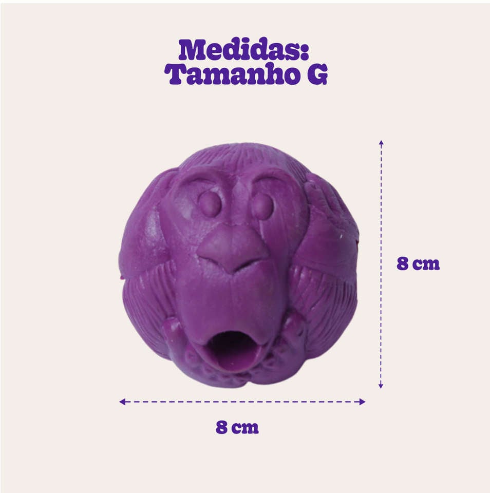 Bola Macaquinho Pet Games Lilás com Dispenser de Ração ou Petisco - Tam. G