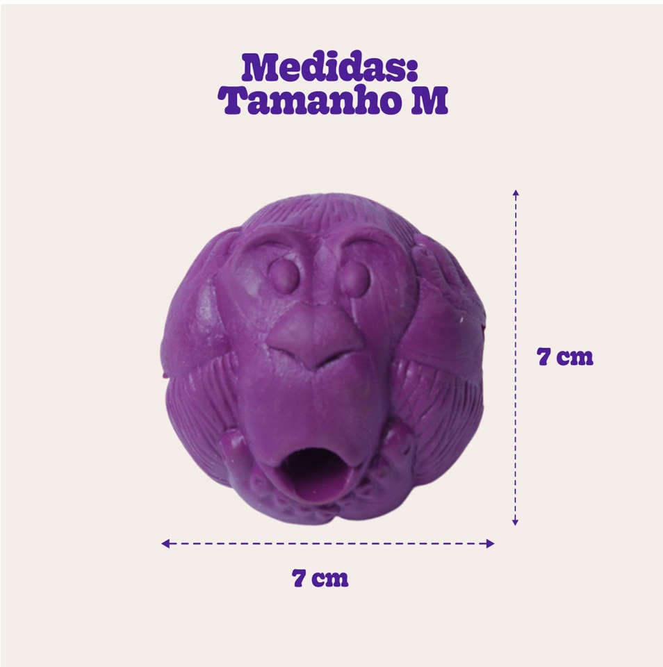 Bola Macaquinho Pet Games Lilás com Dispenser de Ração ou Petisco - Tam. M