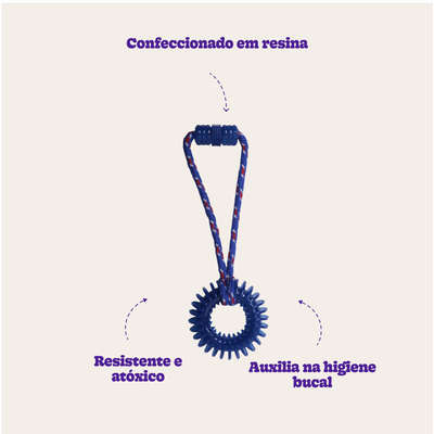 Brinquedo Odontopet Argola Espacial Dental com Corda para Cães”