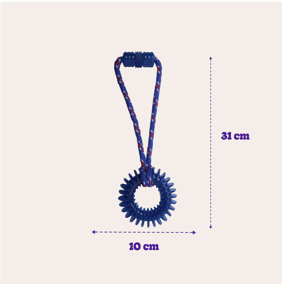 Brinquedo Odontopet Argola Espacial Dental com Corda para Cães - Tam. Único
