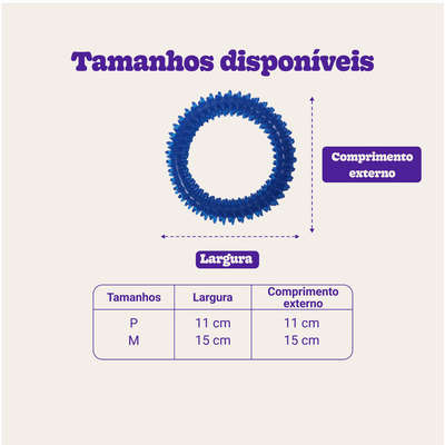 Brinquedo Odontopet Argola Dental Azul para Cães