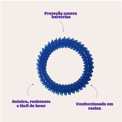 Brinquedo Odontopet Argola Dental Azul para Cães