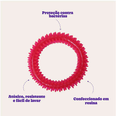 Brinquedo Odontopet Argola Dental Rosa para Cães