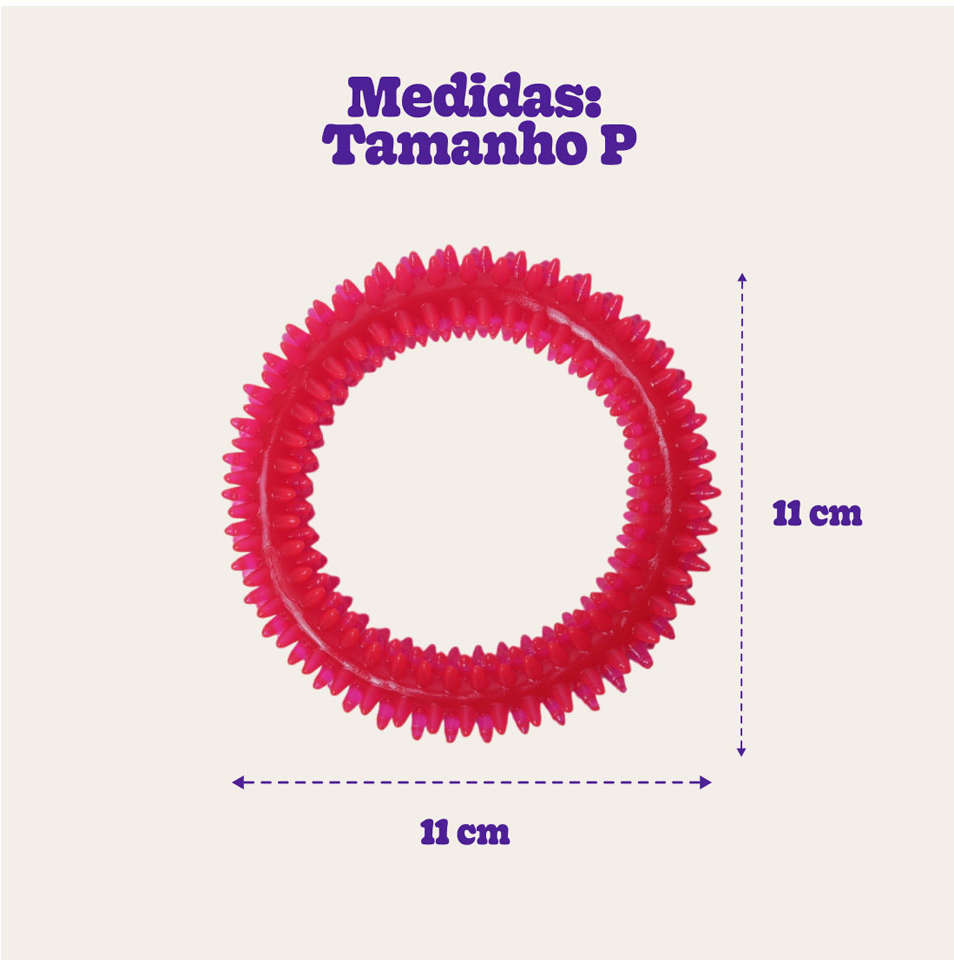 Brinquedo Odontopet Argola Dental Rosa para Cães - Tam. P