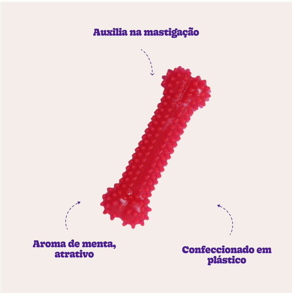 Brinquedo Odontopet Osso Dental Bone Rosa para Cães - Tam. P